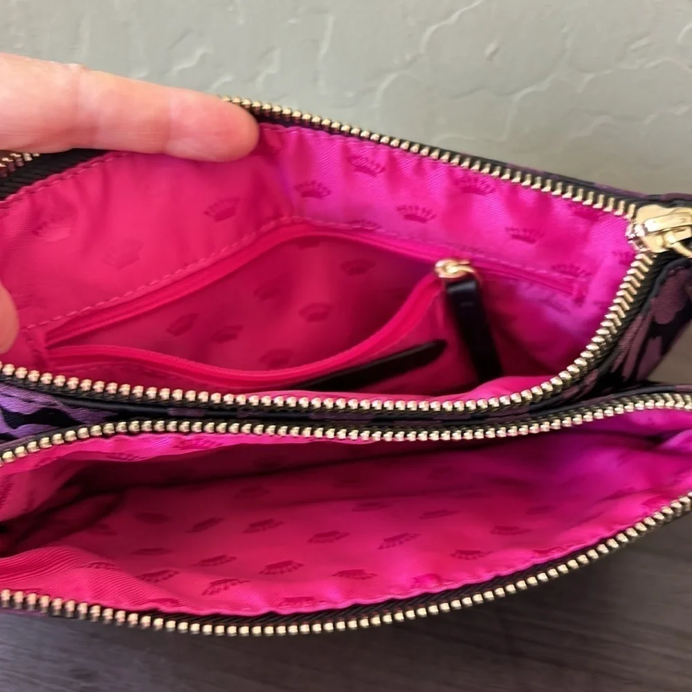 Juicy Couture Black and Purple Zebra‎ Print Wristlet